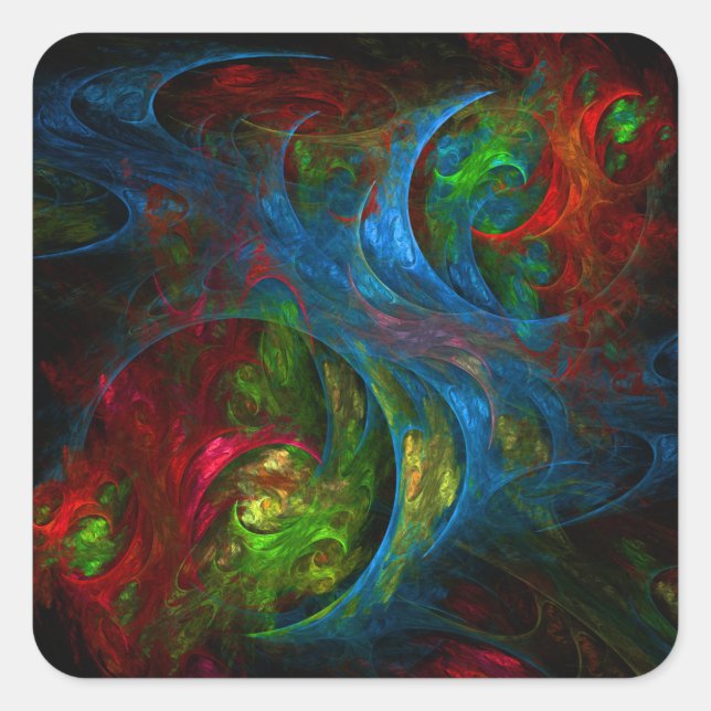 Genesis Blue Abstrakt Art Square Sticker (Vorderseite)
