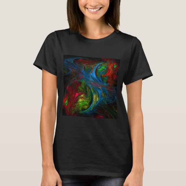 Genesis Blue Abstrakt Art T-Shirt (Vorderseite)