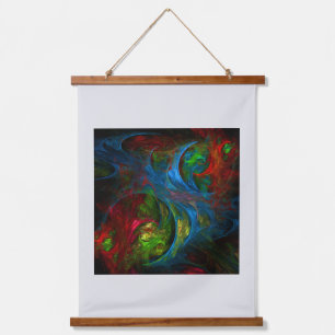 Genesis Blue Abstrakt Art Wandteppich Mit Holzrahmen
