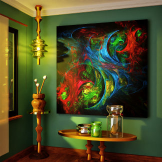 Genesis Blue Abstrakt Art Wrapped Canvas Print Leinwanddruck