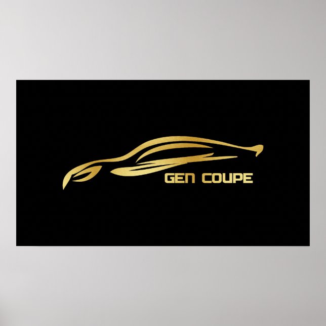 Genesis Coupe Gold Silhouette Logo Poster (Vorne)