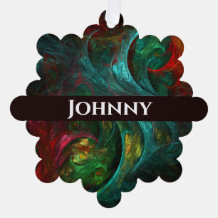 Genesis des farbigen lebenden Fraktaluniversums Ornament Karte