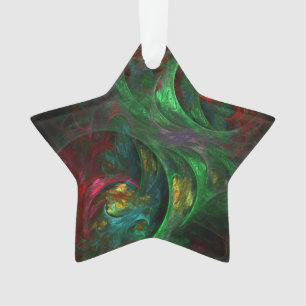 Genesis Green Abstrakt Art Acrylic Star Ornament