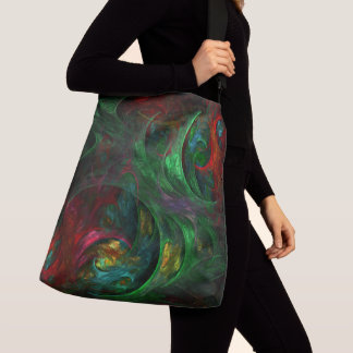 Genesis Green Abstrakt Art Cross Body Tragetaschen Mit Langen Trägern