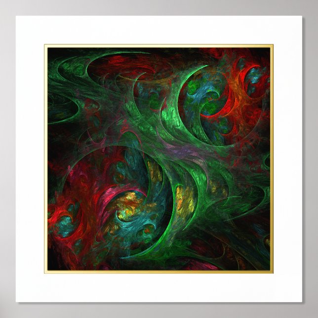 Genesis Green Abstrakt Art Foliendrucke (Vorderseite)
