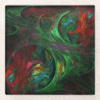 Genesis Green Abstrakt Art Glasuntersetzer