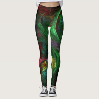 Genesis Green Abstrakt Art Leggings