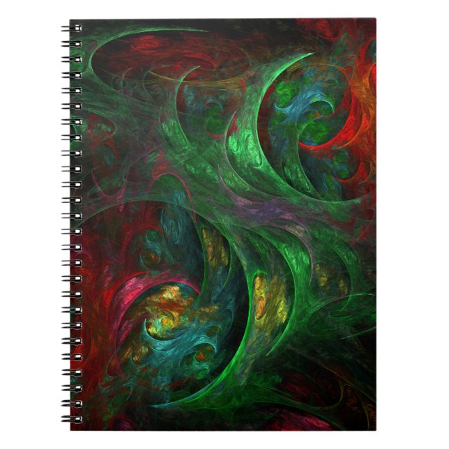 Genesis Green Abstrakt Art Notebook Notizblock (Vorderseite)