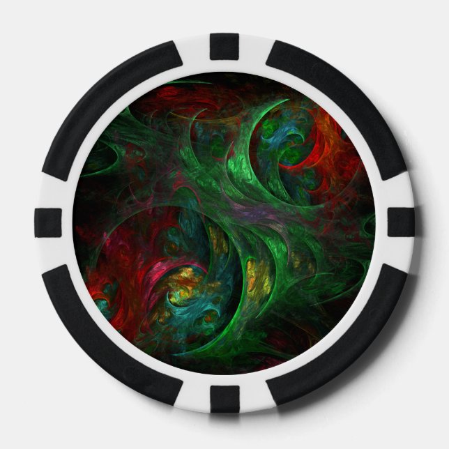 Genesis Green Abstrakt Art Pokerchips (Vorderseite)
