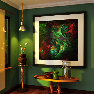 Genesis Green Abstrakt Art Poster