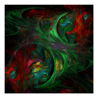 Genesis Green Abstrakt Art Poster
