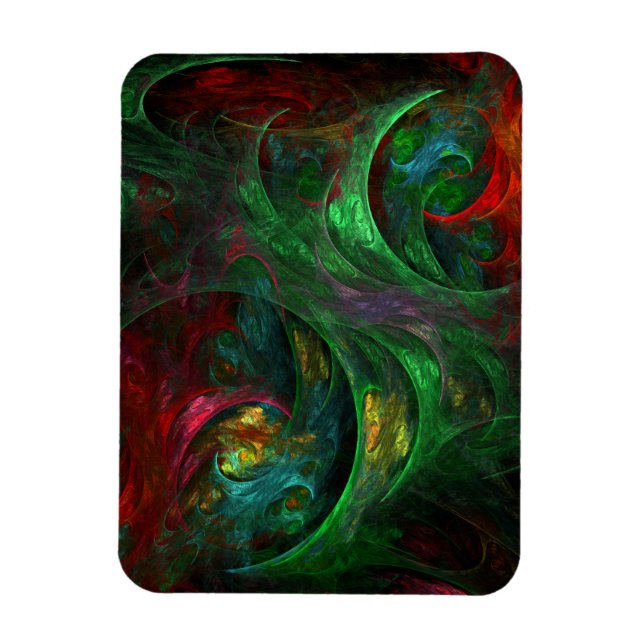 Genesis Green Abstrakt Art Premium Magnet (Vertikal)
