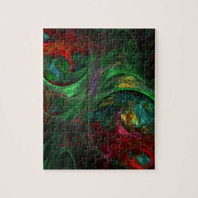 Genesis Green Abstrakt Art Puzzle (Vertikal)