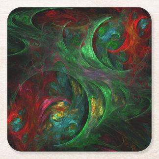 Genesis Green Abstrakt Art Rechteckiger Pappuntersetzer