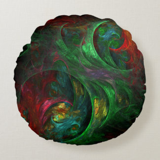 Genesis Green Abstrakt Art Round Kissen