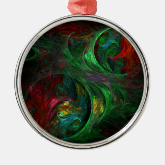 Genesis Green Abstrakt Art Round Ornament Aus Metall