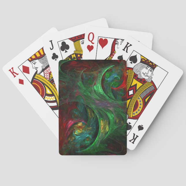 Genesis Green Abstrakt Art Spielkarten (Rückseite)