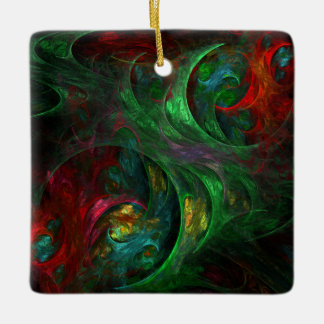 Genesis Green Abstrakt Art Square Keramikornament
