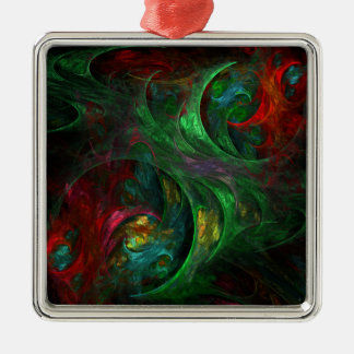 Genesis Green Abstrakt Art Square Ornament Aus Metall