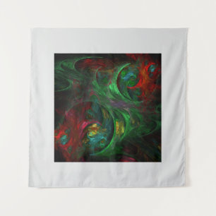 Genesis Green Abstrakt Art Wandteppich