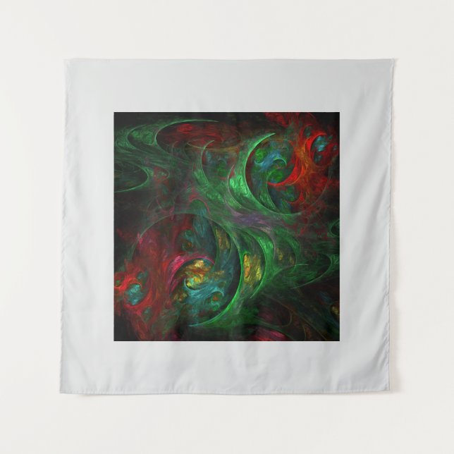 Genesis Green Abstrakt Art Wandteppich (Vorderseite)