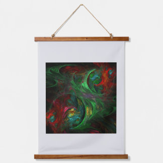 Genesis Green Abstrakt Art Wandteppich Mit Holzrahmen