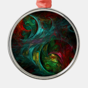 Genesis Nova Abstract Art Round Ornament Aus Metall