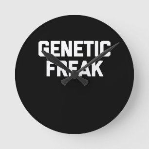 Genetic Freak T - Shirt Funny Sprichwort Runde Wanduhr