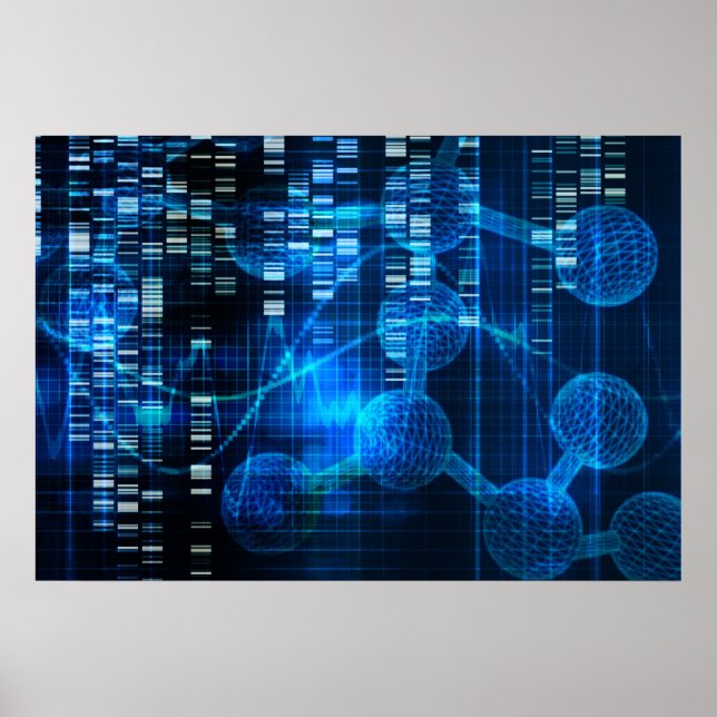 Genetic Science Research as a Medical Abstract Art Poster (Vorne)