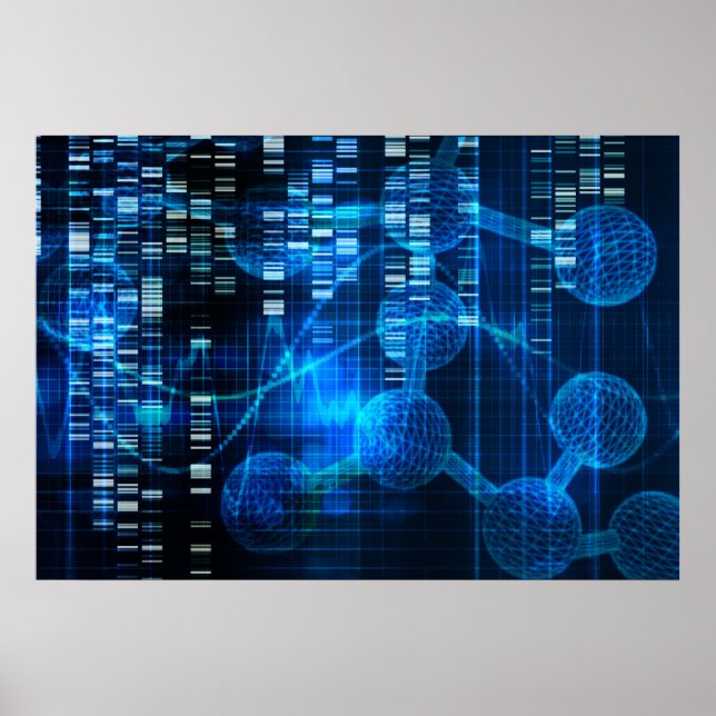Genetic Science Research as a Medical Abstract Art Poster (Vorne)