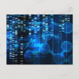 Genetic Science Research as a Medical Abstract Art Postkarte