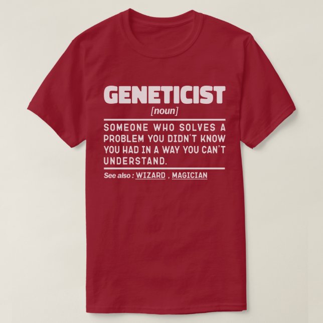 Genetiker Noun Genetik Lover Aufwertung Funny T-Shirt (Design vorne)