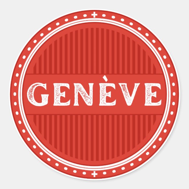 Geneva City Pride Emblem – Swiss Identity Runder Aufkleber (Vorderseite)