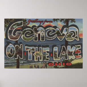 Geneva-on-the-Lake, Ohio - Large Letter Scenes Poster
