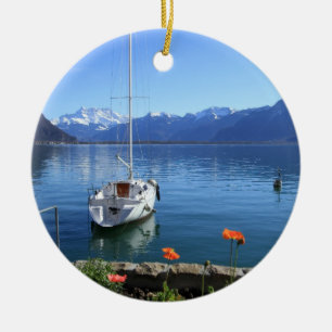 Geneva Seelandschaft, Montreux, die Schweiz Keramikornament