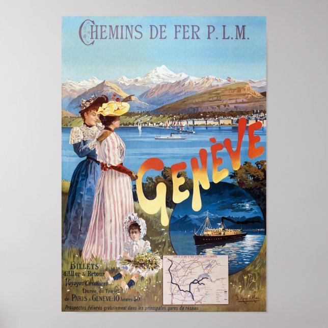 Geneva Switzerland Vintage Poster 1890 (Vorne)