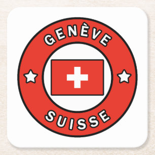 Genève Suisse Rechteckiger Pappuntersetzer