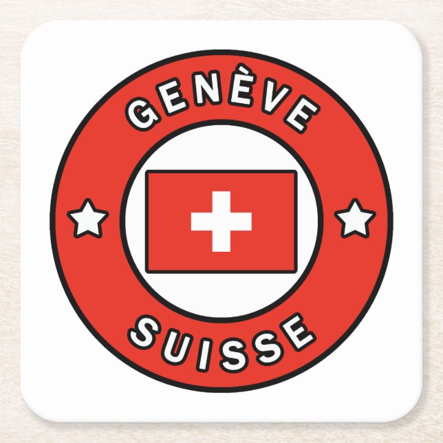 Genève Suisse Rechteckiger Pappuntersetzer (Vorderseite)