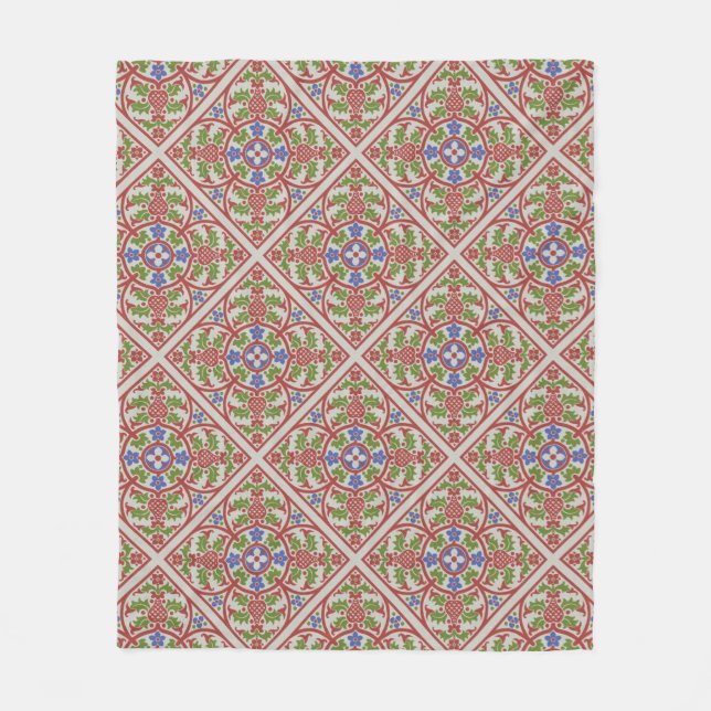 "Geneveive" Gotische Wiederbelebung Medallion Flee Fleecedecke (Vorderseite)