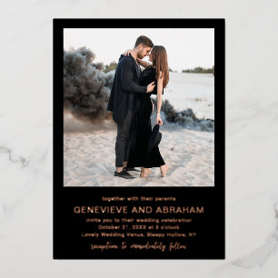 Genevieve Black Foto Moderne Hochzeit Folieneinladung