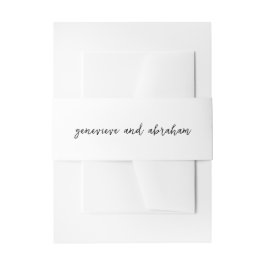 Genevieve Schwarz und Weiß Moderne Hochzeit Einladungsbanderole