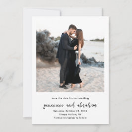 Genevieve Schwarz-Weiß-Foto Moderne Hochzeit Save The Date