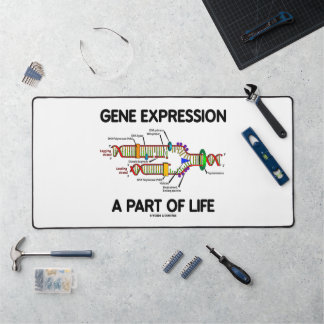 Genexpression als Teil des Genetik-Spaßes des Lebe Schreibtischunterlage