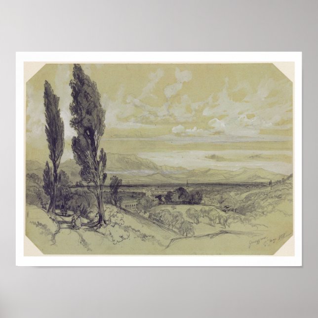 Genezzano, 17. Mai 1838 (Graphit auf Papier) Poster (Vorne)