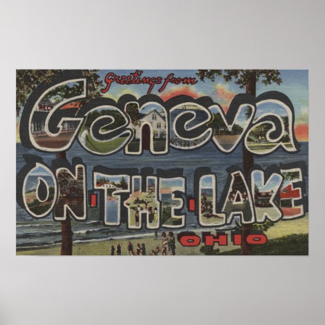 Genf am See, Ohio - Große Briefmarkenszenen Poster (Vorne)
