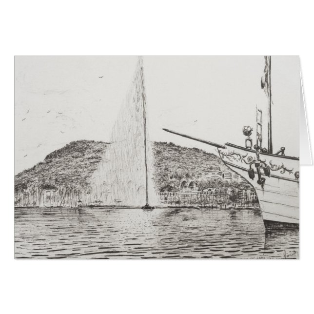 Genf-Brunnen und Bogen von Vergnügungsdampfer 2011 (Vorderseite (Horizontal))