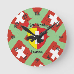 Genf / Genève Schweiz Suisse Svizzera Runde Wanduhr