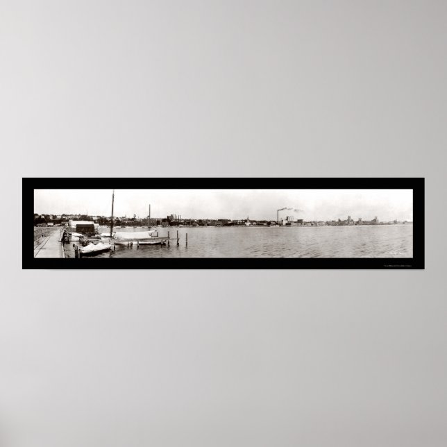 Genf NY Waterfront Foto 1909 Poster (Vorne)