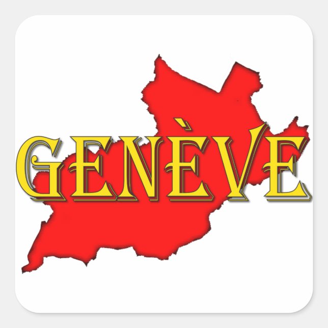 Genf Quadratischer Aufkleber (Vorderseite)