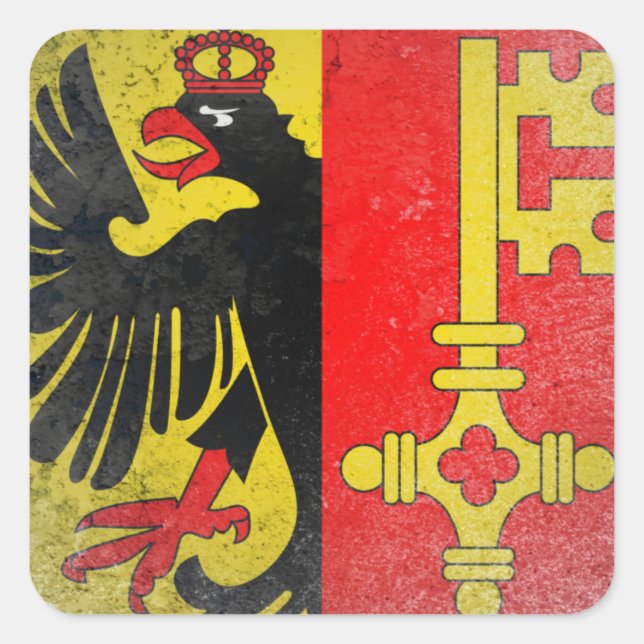 Genf Quadratischer Aufkleber (Vorderseite)